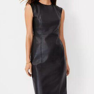 Ann Taylor | Dresses | Ann Taylor Faux Leather Black Sheath Dress Size 4 |  Poshmark